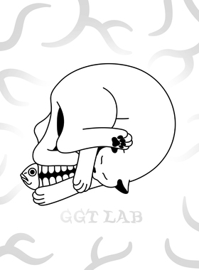 GGT LAB [猫X骷髅] 金属胸针 徽章冰箱贴 原创设计 可爱恶搞
