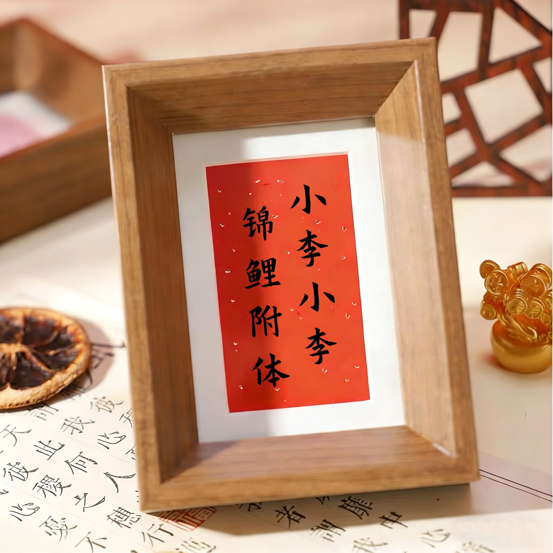 谐音百家姓迷你摆台中式祝福送同事同学朋友礼品相框
