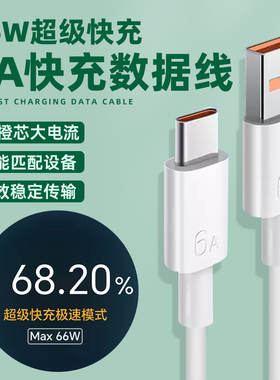 原装适用荣耀Play5活力版数据线66W超级快充6A手机充电线11V6A原厂极速闪充Type-c橙色接口传输车载线