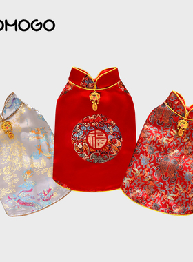 小狗狗猫咪唐装过新年春夏宠物衣服中式汉服比熊泰迪国风结婚礼服