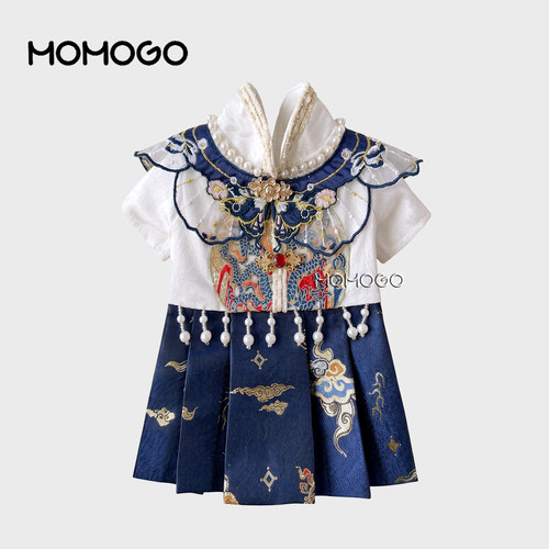 狗狗猫咪春夏衣服中式国风马面裙