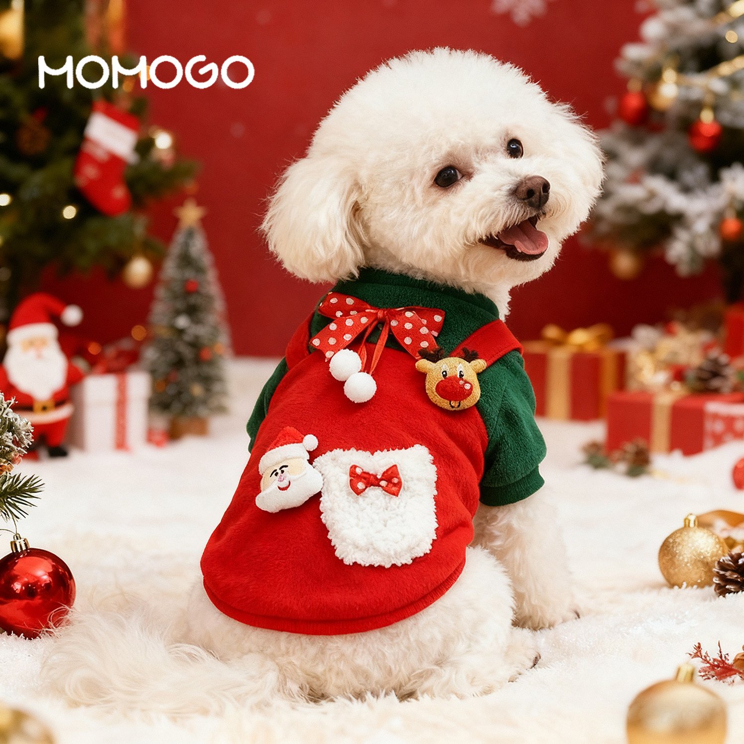 圣诞狗狗衣服比熊法斗泰迪保暖新