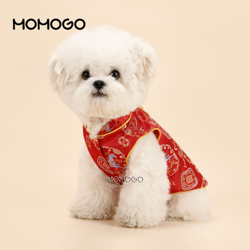 狗狗猫咪春夏唐装中式马甲拜年服