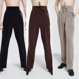 FZS DANCE K034男新款男孩拉丁舞裤 高腰系带练功服裤 三色可选
