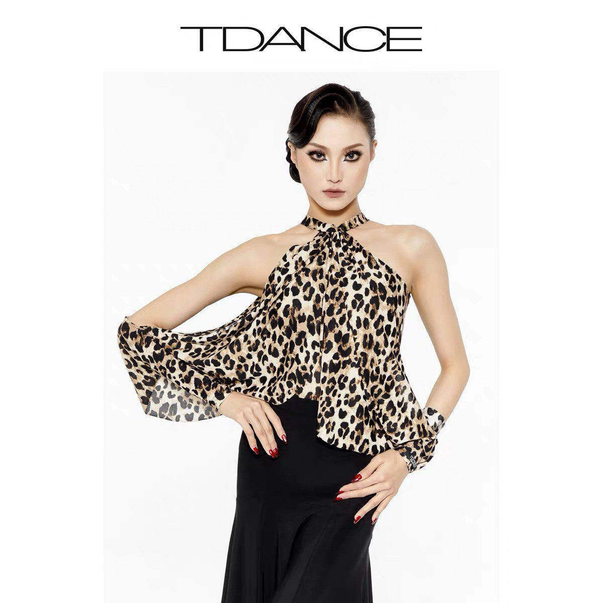 TDANCE摩登【挂脖镂空灯笼袖】上衣新款成人女练功服带胸垫JM-04