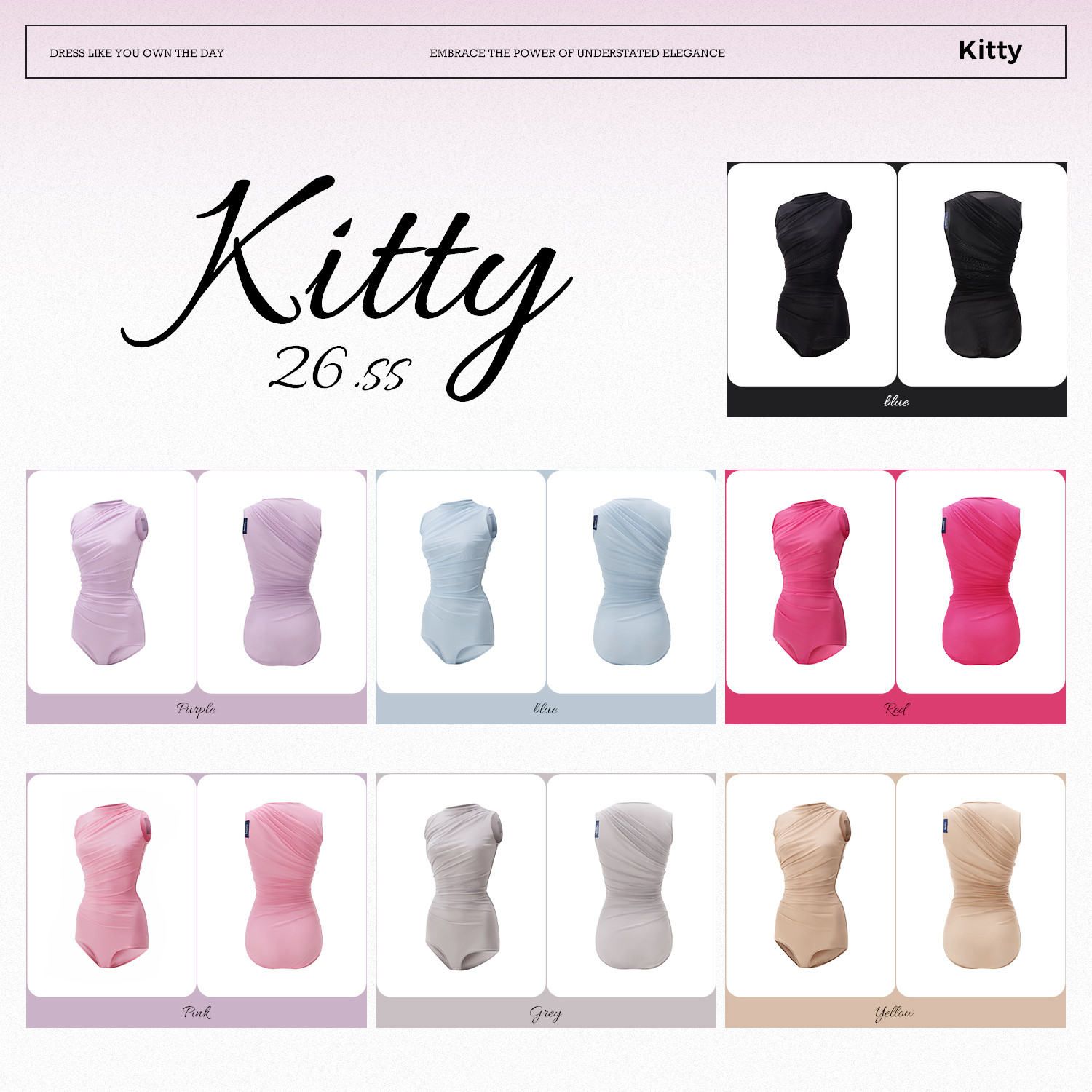 KITTY网纱捏褶背心上衣拉丁舞服
