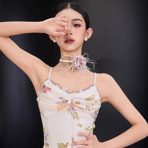 星木漾拉丁舞练功服玫瑰花语儿童