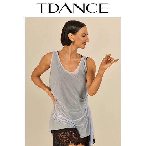 TDANCE新款拉丁舞服前后两穿外搭