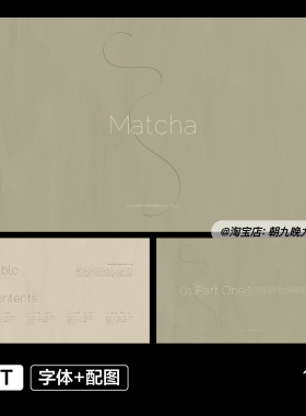 清森奶杏绿色抹茶高级感小众PPT模板WPS源文件设计素材ZW114