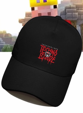 我的世界猪皇血神technoblade周边休闲定制男女鸭舌遮阳棒球帽子