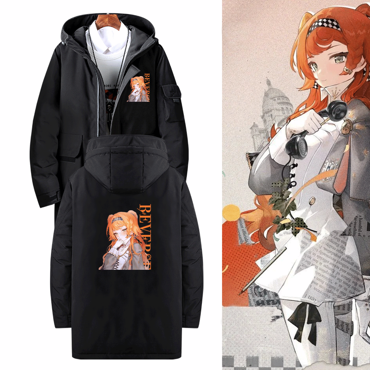 动漫男女可定制中长款冬羽绒服
