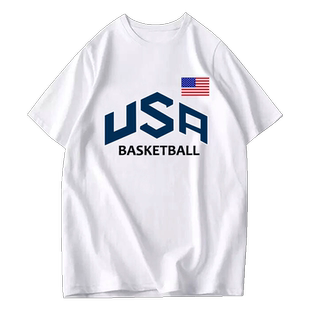 USA美国队篮球科比球衣24号欧文纯棉短袖宽松版t恤男纪念毒液5