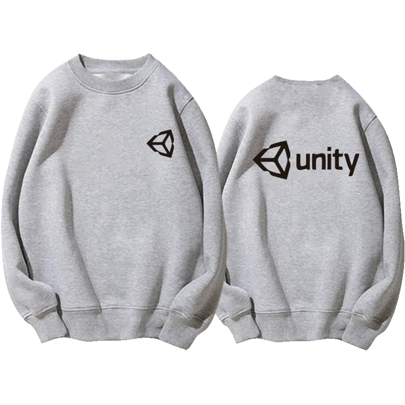 Unity3D游戏开发引擎男女程序员游戏上衣服外套春秋薄款圆领卫衣