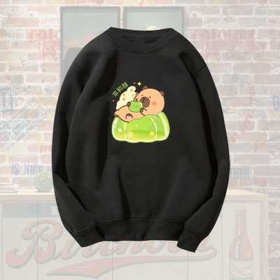 水豚卡皮巴拉水果果冻圆领卫衣