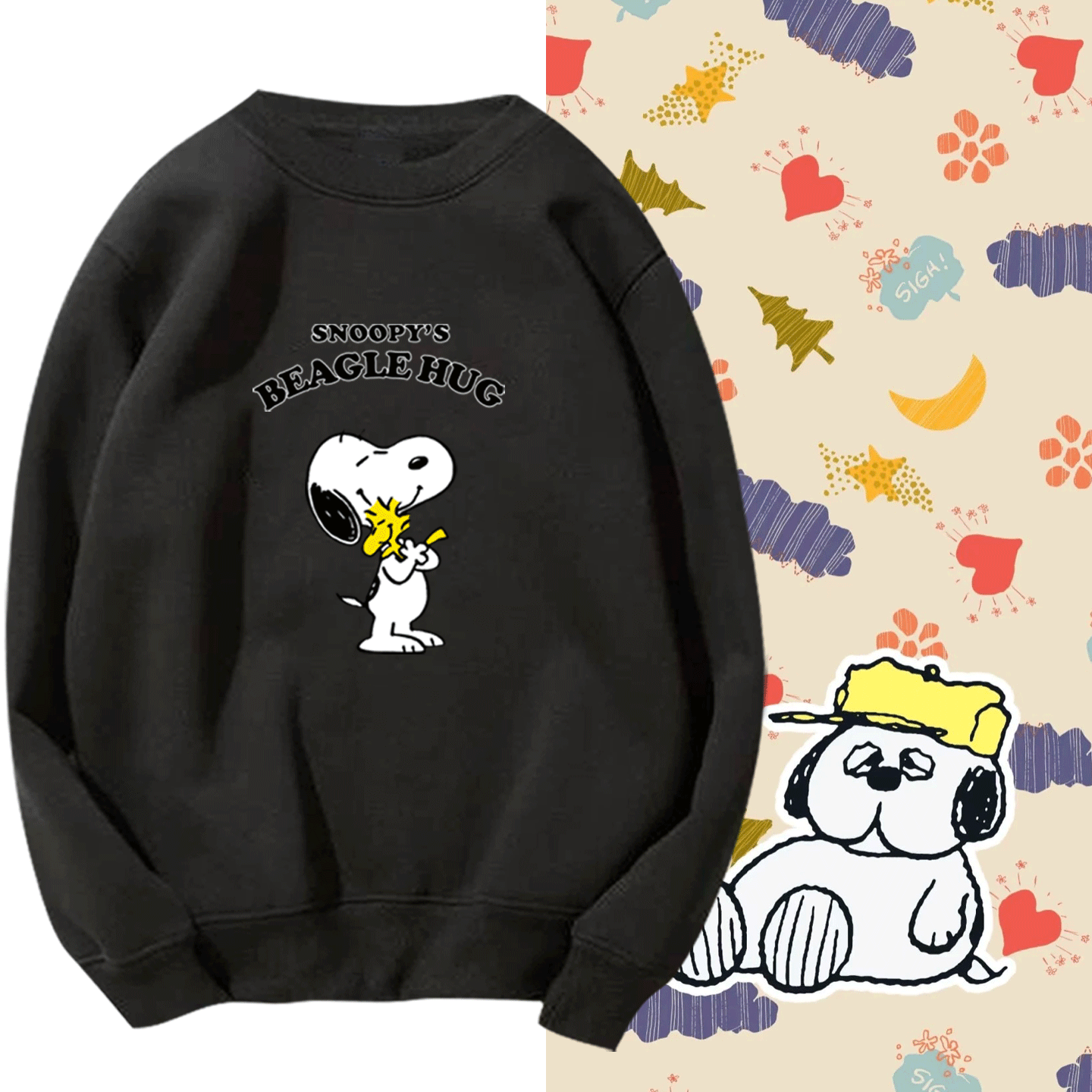 史努比家族奥拉夫OLAF周边卡通可爱男女情侣可定制套头衫圆领卫衣