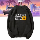 GTA5游戏公司Rockstar Games周边侠盗猎车R星标志男定制圆领卫衣