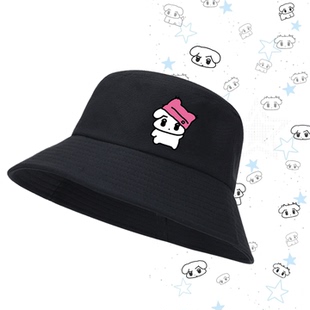 金玟庭金冬天咖喱狗吒aespa卡通二次元男女定制遮阳帽盆帽渔夫帽