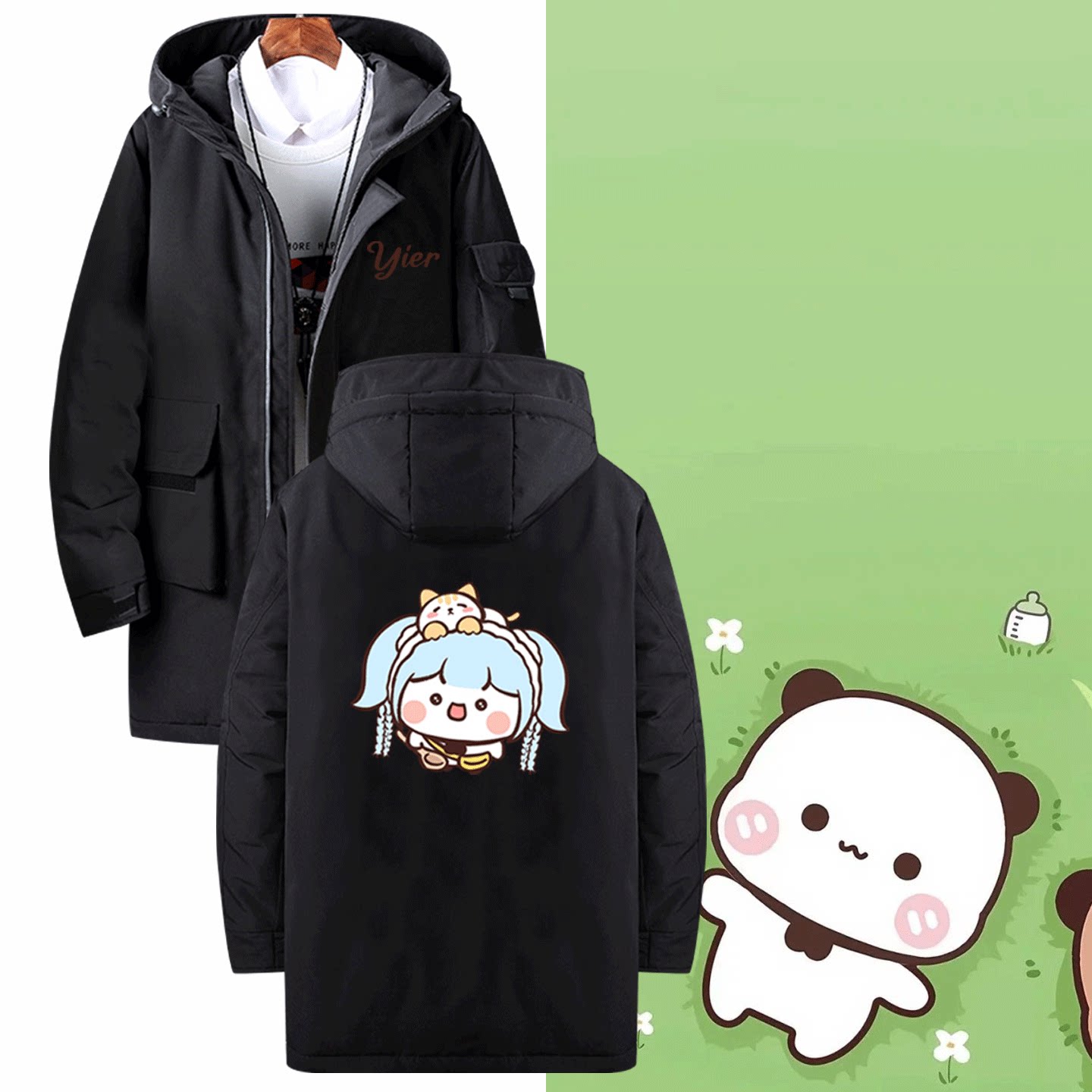 秋冬可定制连帽外套情侣羽绒服