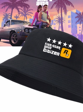 GTA5游戏公司Rockstar Games周边侠盗猎车R星标志男女定制渔夫帽