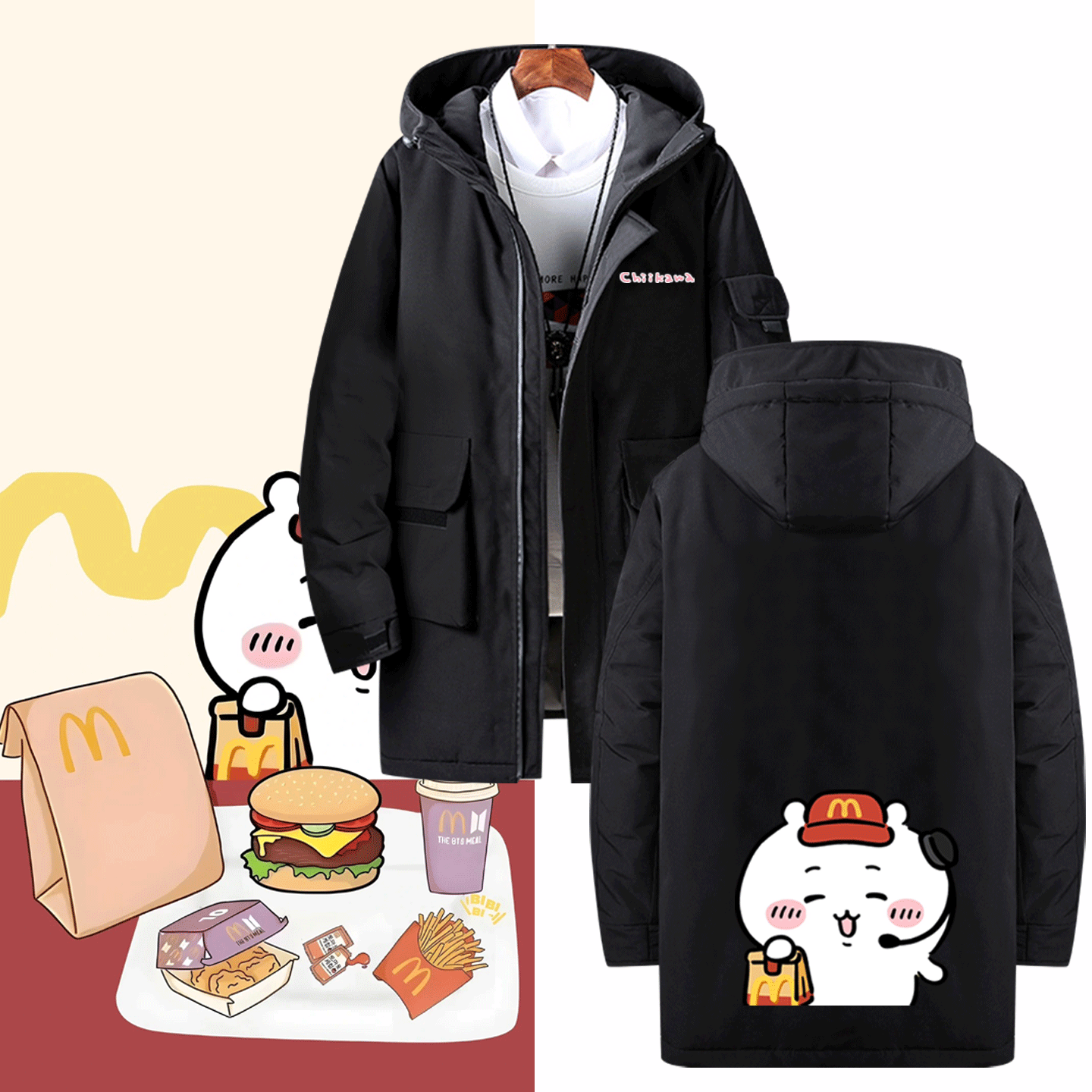 周边春秋男女情侣中长款羽绒服