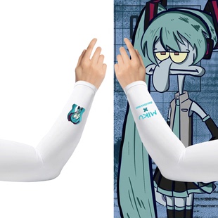 海绵宝宝章鱼哥初联动卡通音乐姬二次元男女夏可定制手袖冰丝冰袖