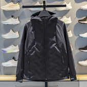 李宁拼接运动风衣男子2025冬季 鹅绒保暖连帽外套夹克AFDVG63 新款