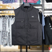 李宁羽绒马甲男子2024冬季 潮流防泼水鸭绒保暖马甲AMRU033 新款