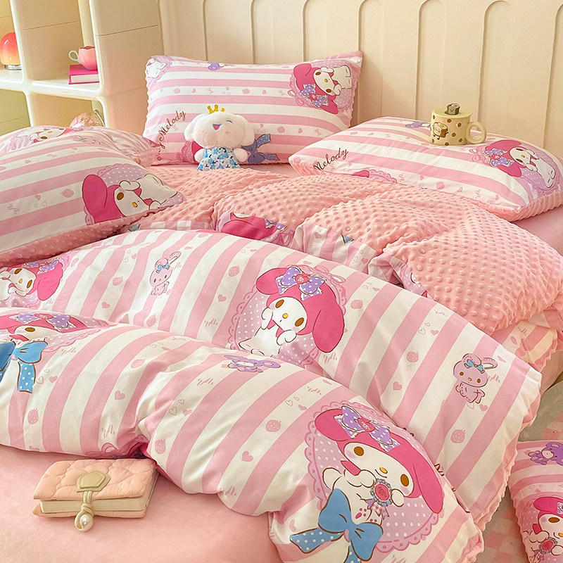 卡通豆豆绒毯子儿童冬季毯被套两用学生纯棉单件宝宝毛毯四季通用