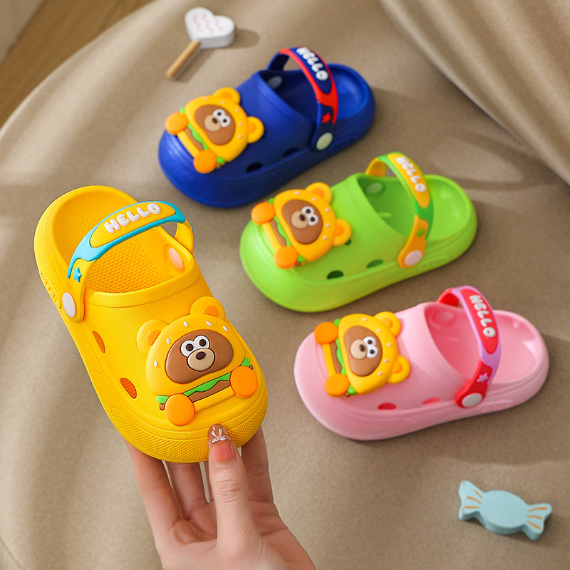 新款夏季儿童凉鞋男女孩3-12岁宝宝小熊可爱防滑包头两穿儿童拖鞋