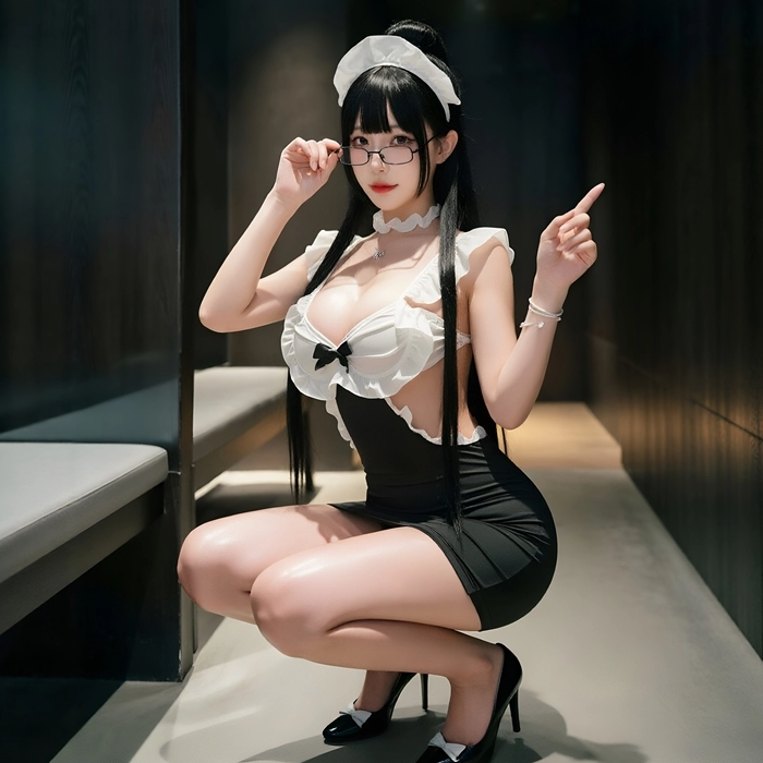 喵仆酱「温柔诱惑」性感纯欲秘书包臀裙女夜店女仆制服约会装qqny
