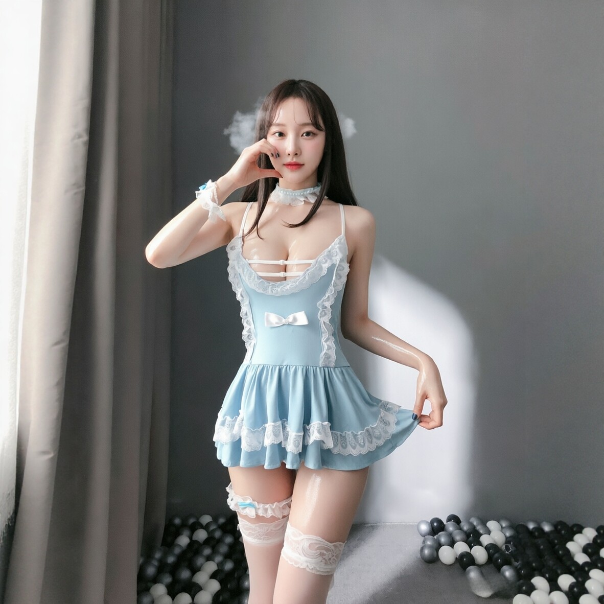 保密私密发货兔女郎甜纯欲吊带连衣睡裙可爱萝莉女仆私房软妹萌风