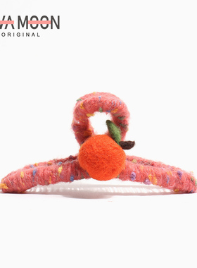 秋冬原创设计可爱毛毡水果发抓毛线抓夹盘发后脑勺鲨鱼夹发饰头饰