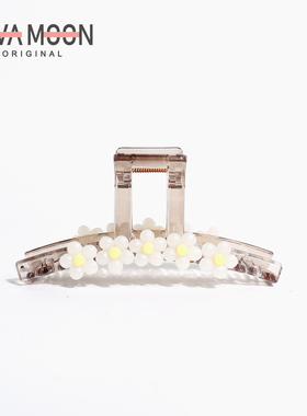 韩系花朵大号抓夹气质鲨鱼夹甜美后脑勺头饰简约百搭盘发发饰发抓