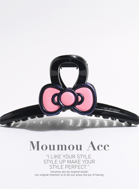 高级感发抓后脑勺鲨鱼夹炫彩蝴蝶结抓夹可爱夹子气质原创设计发饰