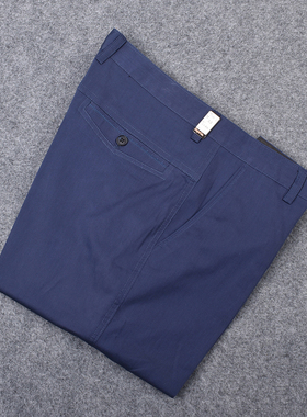 外贸单夏季薄款男士休闲裤中高腰大众版莫代尔面料长裤蓝色爸爸裤