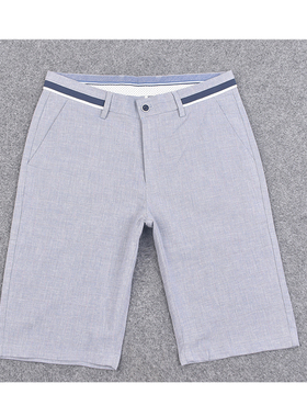 欧普鲨夏季男士短裤薄款宽松亚麻五分裤潮流修身休闲透气男马裤