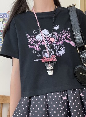 短袖甜辣夏季印花纯棉少女