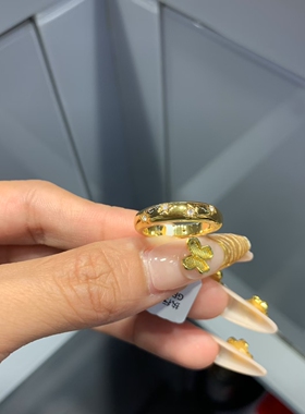 足金9995水贝黄金5D窄版星星戒指送礼物送朋友2026新款