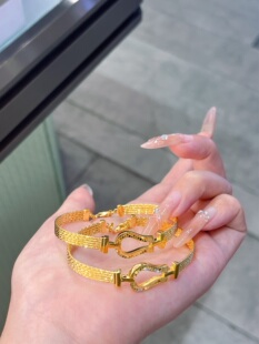 足金999马蹄表带手链5D水贝黄金送女朋友礼物2026新款