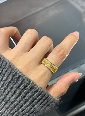 足金999麦穗戒指5D工艺水贝黄金送礼物送朋友2026新款