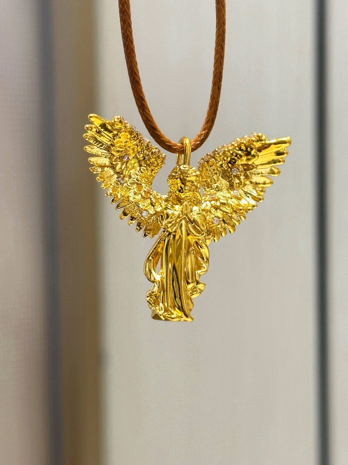 足金999守护天使吊坠5D工艺水贝黄金送礼物送朋友2026新款