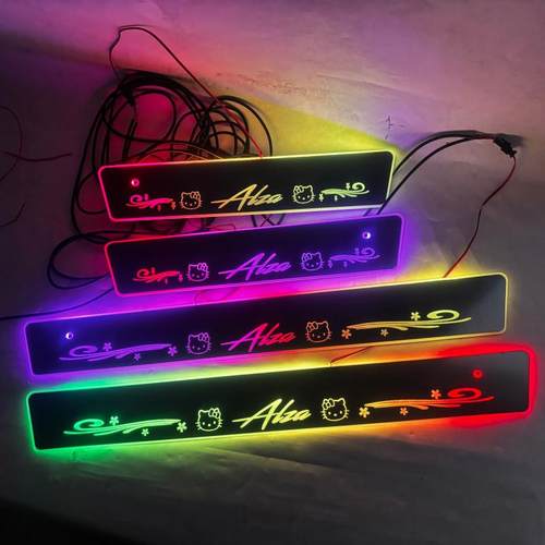 免破线适用于Perodua alza带LED灯迎宾踏板流光动态幻彩门槛条