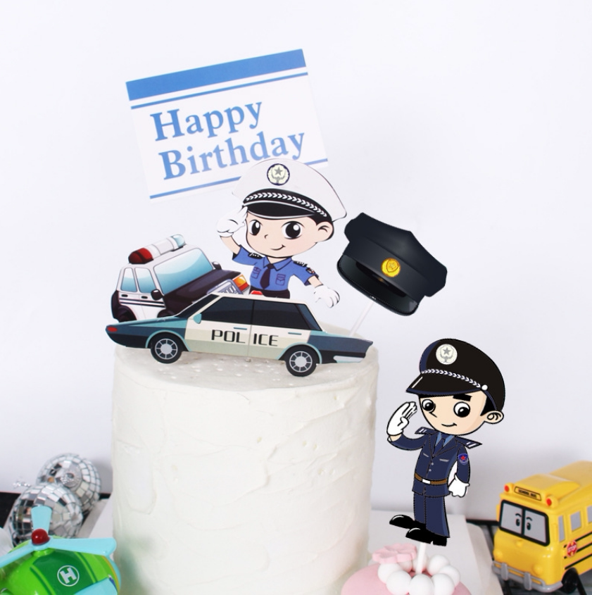 卡通儿童q版警察公仔玩偶玩具手办造型蛋糕摆件人偶人仔模型