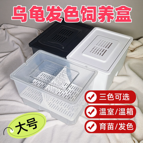 乌龟缸饲养隔离育苗盒沉淀板发色盒养龟隔离桌面温室温箱专用龟盒