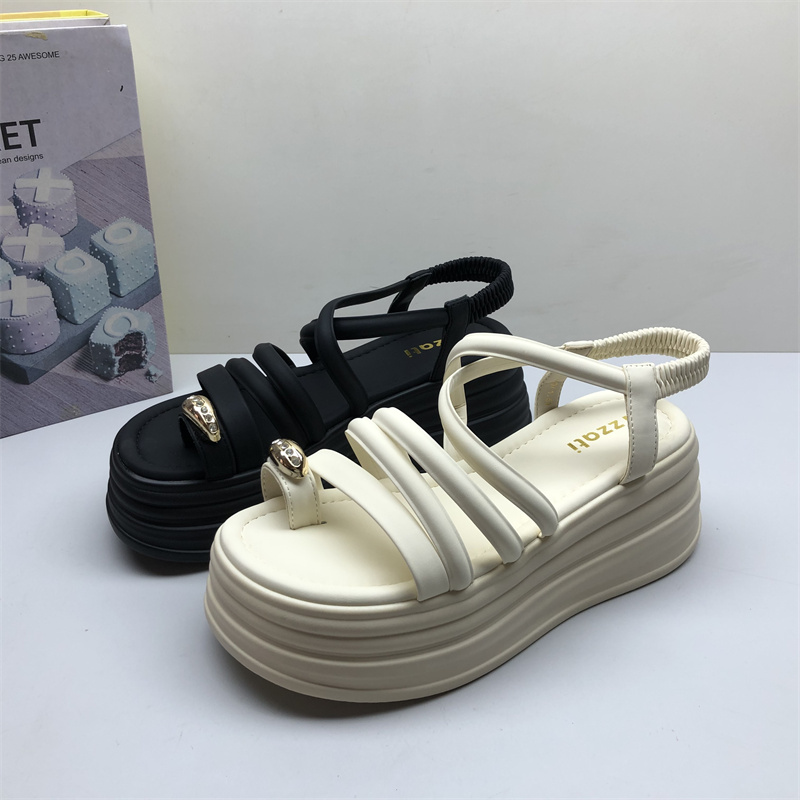 专柜撤柜特价夹脚超厚底小个子增高仙女百搭舒适松糕凉鞋女网红款