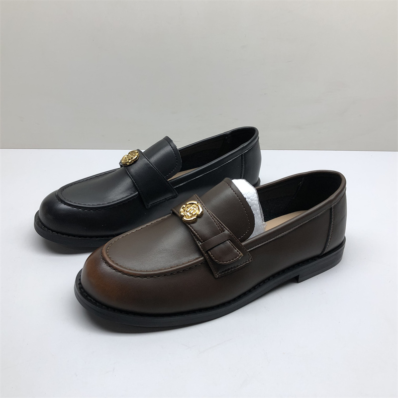 专柜撤柜春夏浅口乐福鞋山茶花复古懒人一脚蹬小皮鞋女百搭女鞋