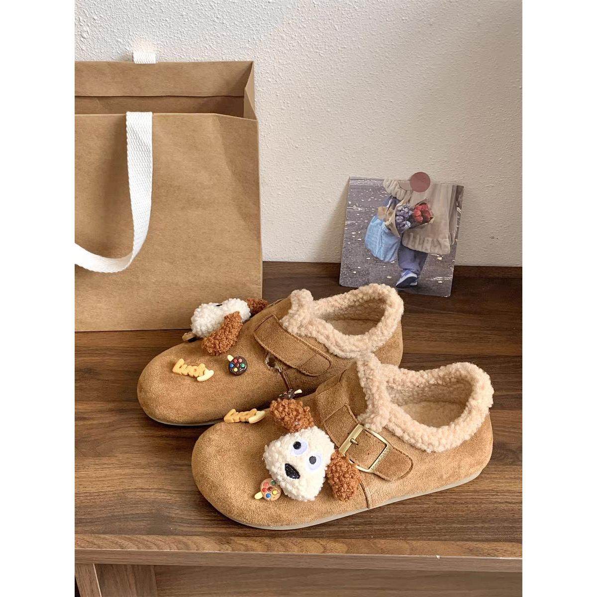 新款绒绒拿铁厚底加绒保暖勃肯毛毛鞋棉鞋女雪地靴短靴子冬,女鞋,棉鞋,淘宝优惠券,粉丝福利购,淘宝优惠卷