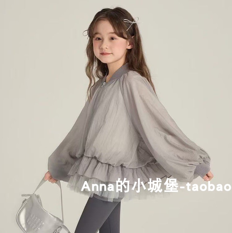 2026春款女童花苞上衣儿童宝宝韩版洋气公主风薄款网纱下摆外套图片