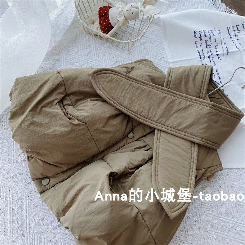 女童秋冬韩版夹棉马甲坎肩外套宽松灯笼面包服无袖棉衣送围巾