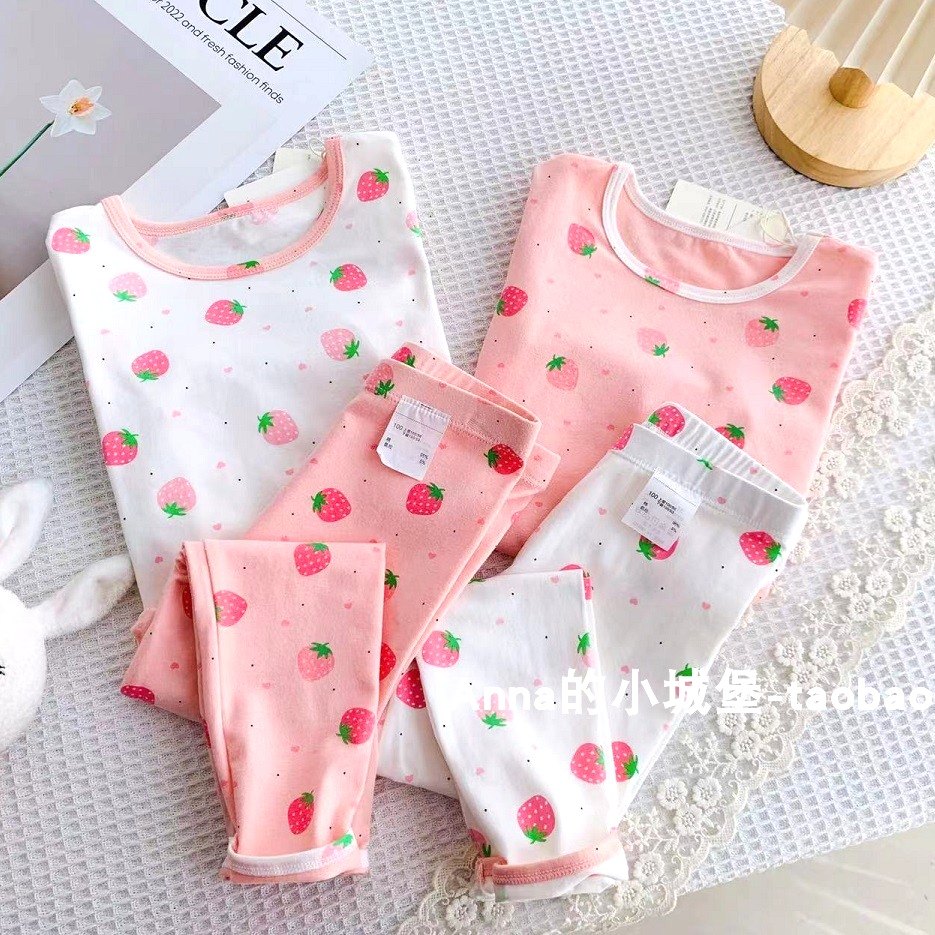 秋冬女童纯棉内衣套装